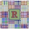 Blue Madras Plaid Print Ceramic Tile Hot Pad (Personalized)