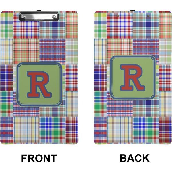 Blue Madras Plaid Clipboard (Legal) (Front + Back)