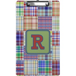 Blue Madras Plaid Print Clipboard (Legal Size) (Personalized)