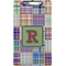 Blue Madras Plaid Print Clipboard (Legal Size) (Personalized)