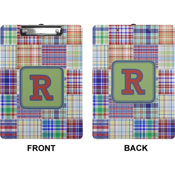Blue Madras Plaid Clipboard (Letter) (Front + Back)