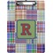 Blue Madras Plaid Print Clipboard (Personalized)