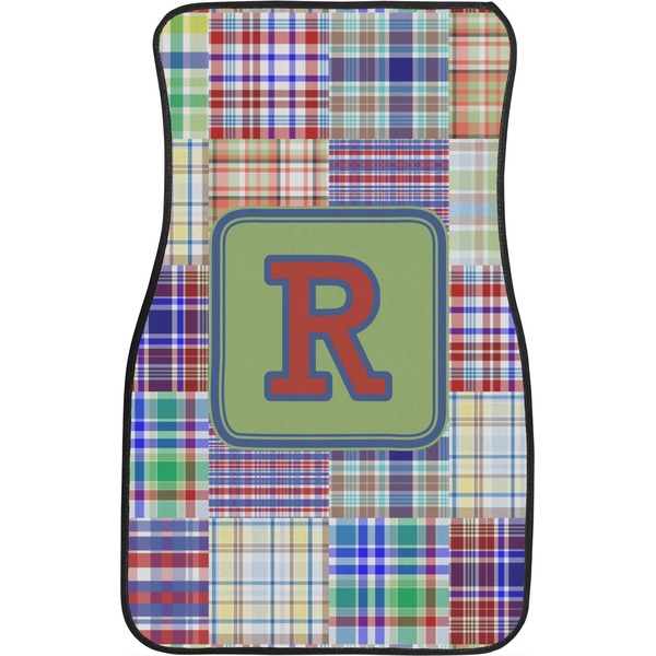 Blue Madras Plaid Custom Car Floor Mats (Front Seat)