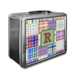 Blue Madras Plaid Print Lunch Box (Personalized)