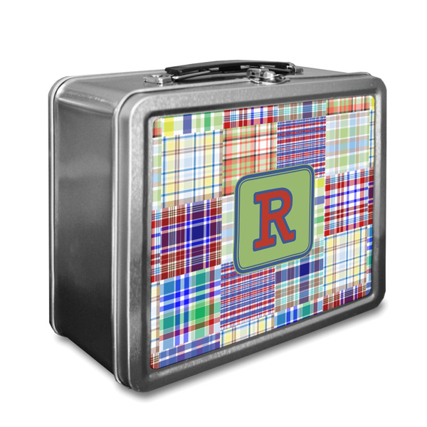 Custom Blue Madras Plaid Print Lunch Box (Personalized)