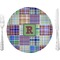 Blue Madras Plaid Print 10" Glass Lunch / Dinner Plates - Single or Set (Personalized)