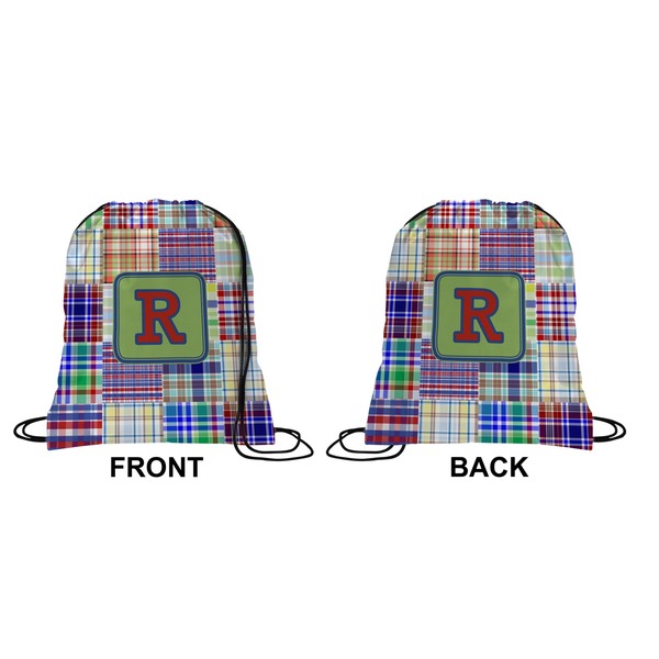Blue Madras Plaid Drawstring Backpack