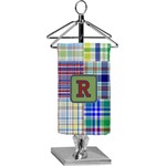 Blue Madras Plaid Print Finger Tip Towel - Full Print (Personalized)