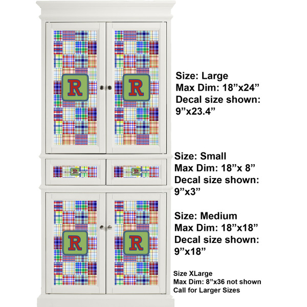 Blue Madras Plaid Full Cabinet (Show Sizes)