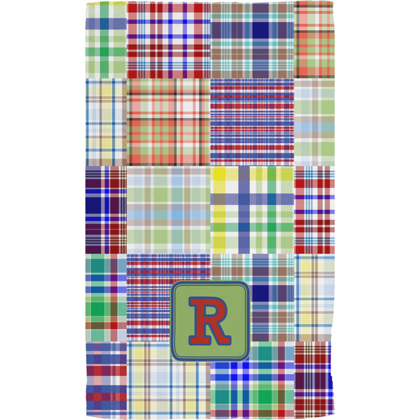 Blue Madras Plaid Hand Towel (Personalized)