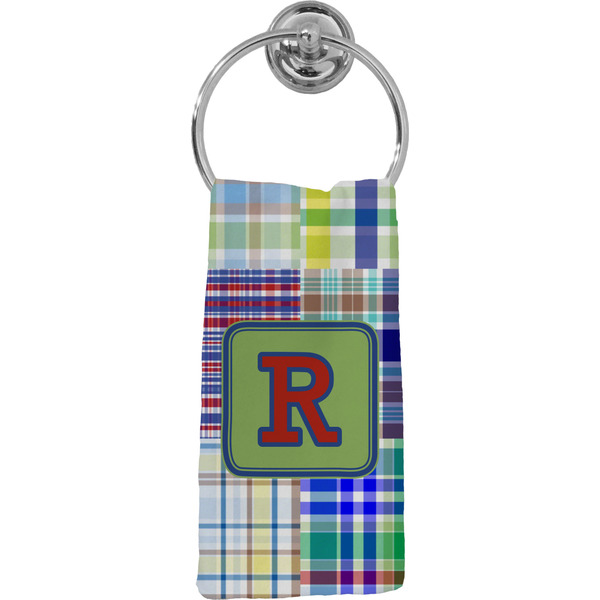 Custom Blue Madras Plaid Print Hand Towel - Full Print (Personalized)