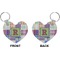 Blue Madras Plaid Heart Keychain (Front + Back)