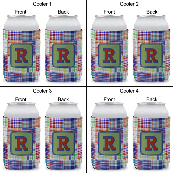 Blue Madras Plaid Print Can Sleeve (Approval)