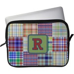 Blue Madras Plaid Print Laptop Sleeve / Case (Personalized)