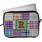 Blue Madras Plaid Print Laptop Sleeve / Case - 11" (Personalized)