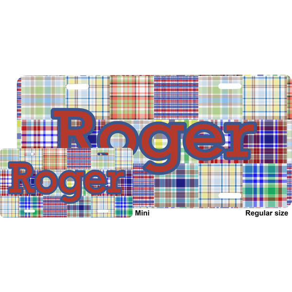 Blue Madras Plaid License Plate (Sizes)