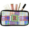 Blue Madras Plaid Print Makeup / Cosmetic Bag - Small (Personalized)