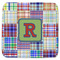 Blue Madras Plaid Print Memory Foam Bath Mat - 48"x48" (Personalized)