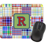 Blue Madras Plaid Print Rectangular Mouse Pad (Personalized)