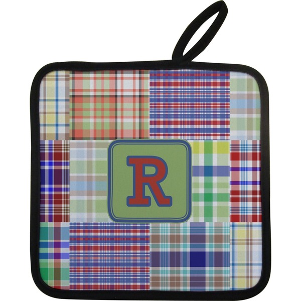 Blue Madras Plaid Neoprene Pot Holder