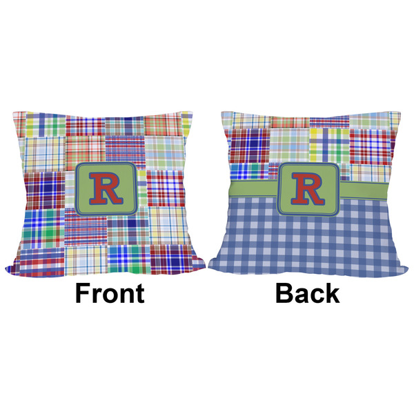 Blue Madras Plaid Outdoor Pillow - 16x16