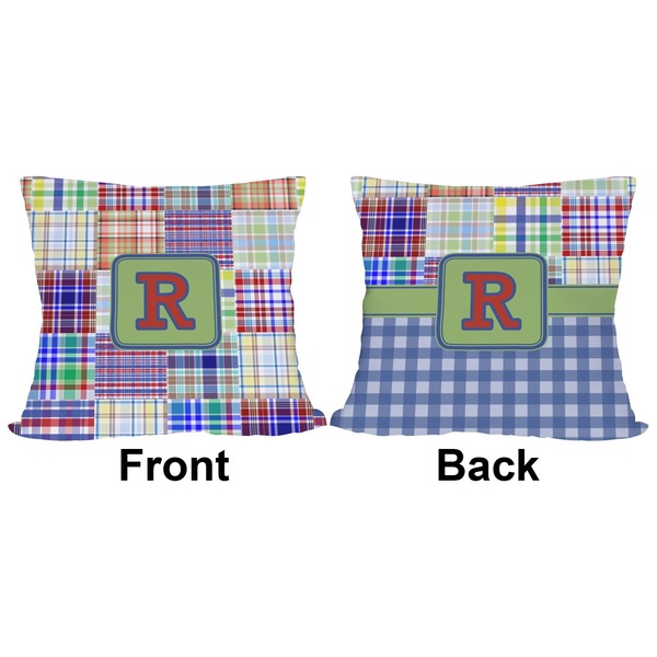 Blue Madras Plaid Outdoor Pillow - 18x18