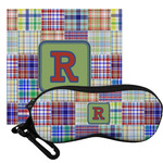 Blue Madras Plaid Print Eyeglass Case & Cloth (Personalized)