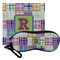 Blue Madras Plaid Print Eyeglass Case & Cloth (Personalized)