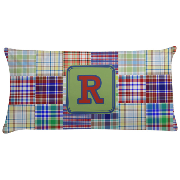Custom Blue Madras Plaid Print Pillow Case - King (Personalized)