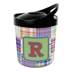 Blue Madras Plaid Print Plastic Ice Bucket (Personalized)