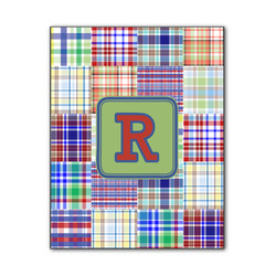 Blue Madras Plaid Print Wood Print - 11x14 (Personalized)