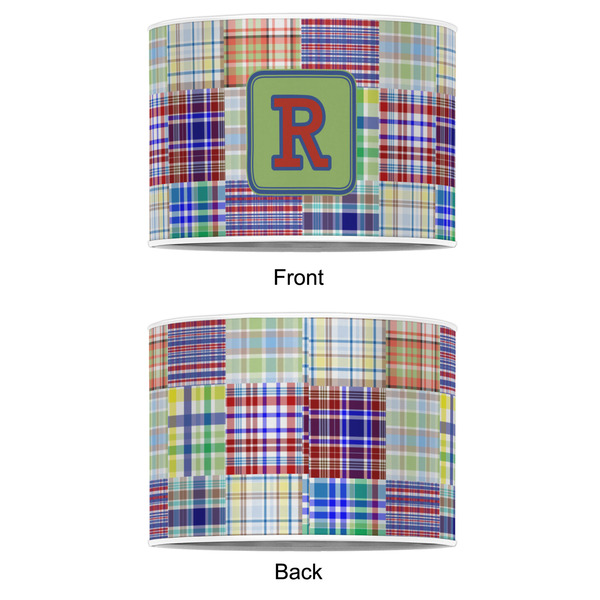 Blue Madras Plaid Print 12" Drum Lampshade - APPROVAL (Poly Film)