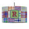 Blue Madras Plaid Print 12" Drum Pendant Lamp - Fabric (Personalized)