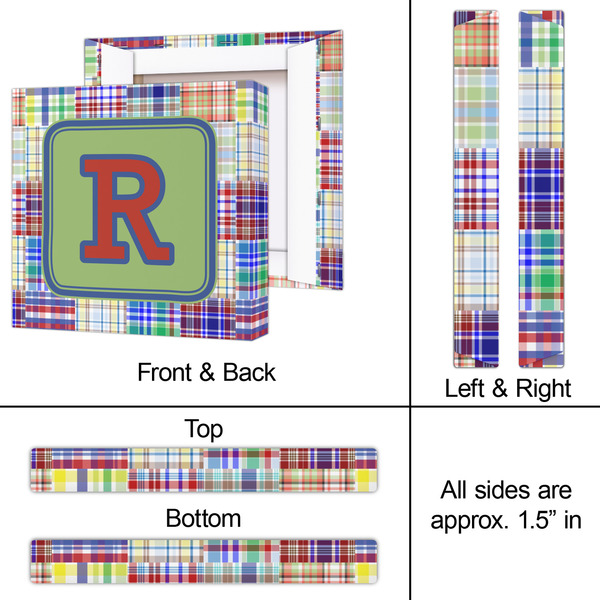 Blue Madras Plaid Print 12x12 - Canvas Print - Approval