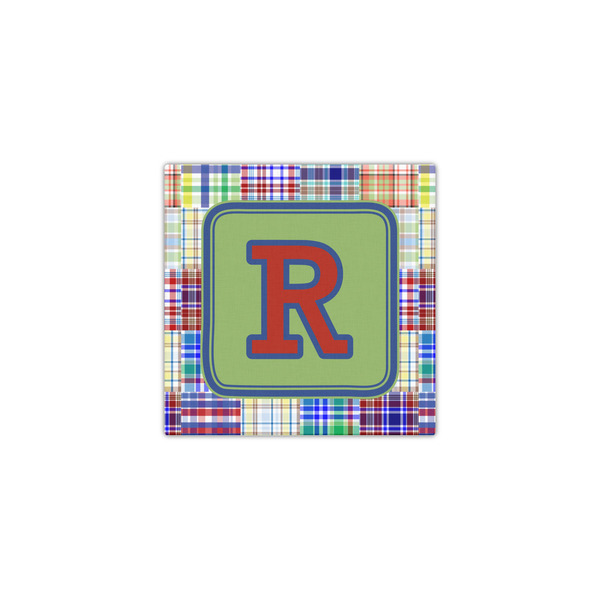 Blue Madras Plaid Print 12x12 - Canvas Print - Front View