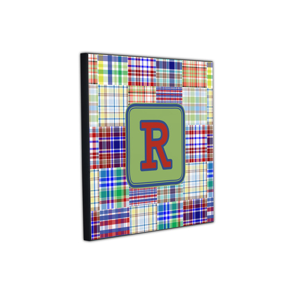 Blue Madras Plaid Print 12x12 Wood Print - Angle View