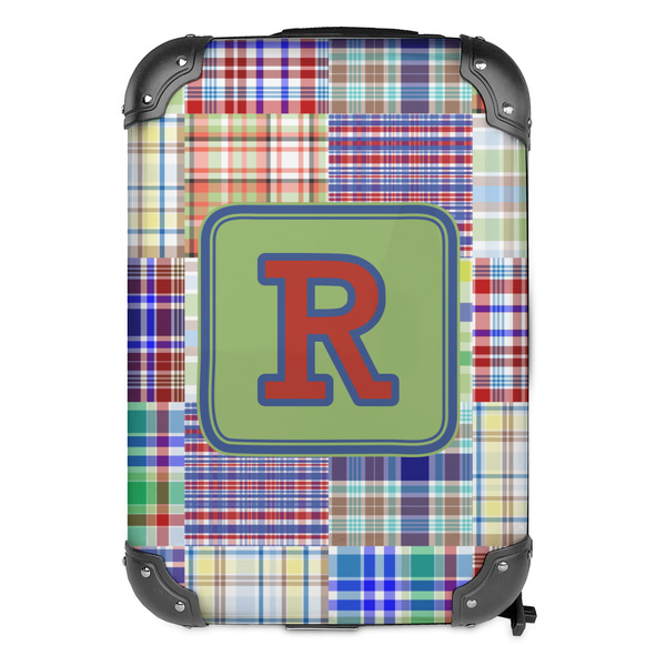 Blue Madras Plaid Print 13" Hard Shell Backpacks - FRONT