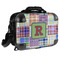 Blue Madras Plaid Print Hard Shell Briefcase (Personalized)