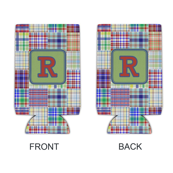 Blue Madras Plaid Print 16oz Can Sleeve - APPROVAL