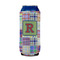 Blue Madras Plaid Print 16oz Can Sleeve - FRONT (on can)
