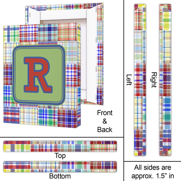 Blue Madras Plaid Print 16x20 - Canvas Print - Approval