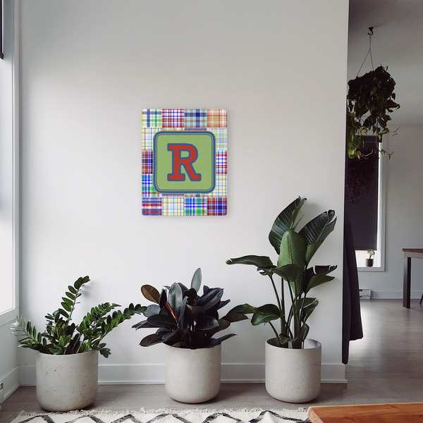 Blue Madras Plaid Print 16x20 - Canvas Print - In Context