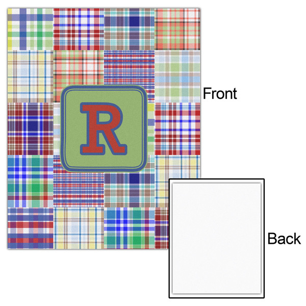 Blue Madras Plaid Print 16x20 - Matte Poster - Front & Back