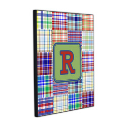 Blue Madras Plaid Print Wood Prints (Personalized)