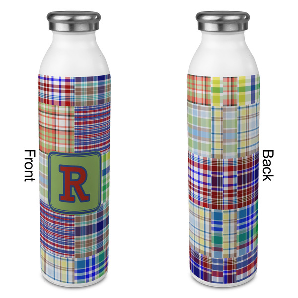 Blue Madras Plaid Print 20oz Water Bottles - Full Print - Approval