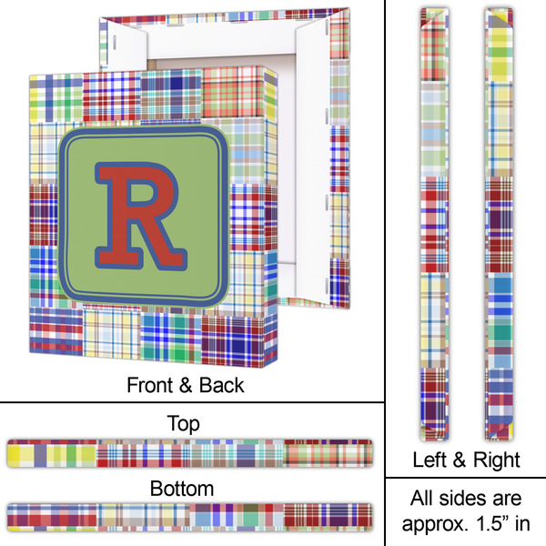 Blue Madras Plaid Print 20x24 - Canvas Print - Approval