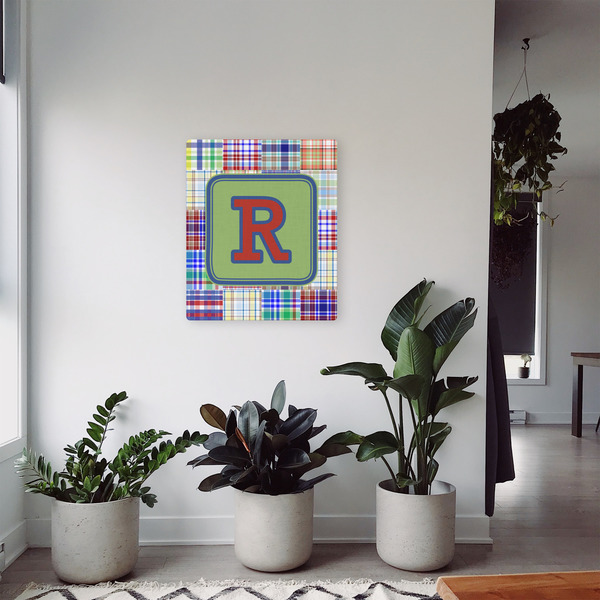 Blue Madras Plaid Print 20x24 - Canvas Print - In Context