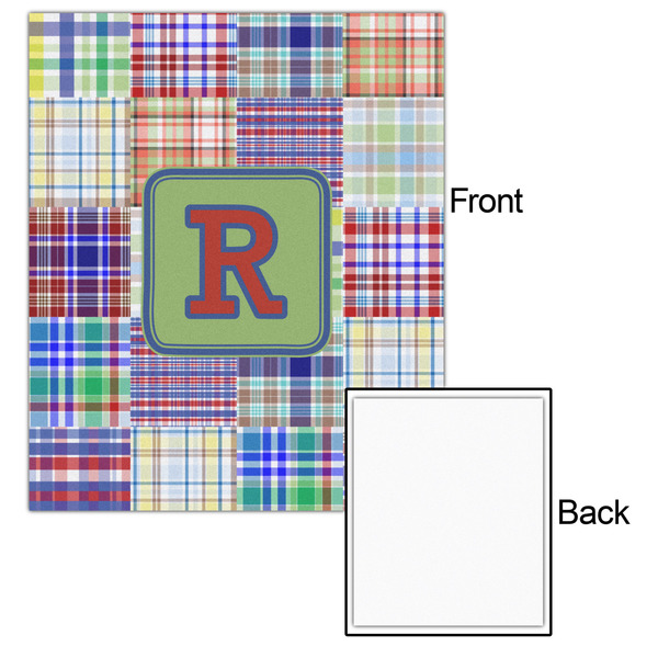 Blue Madras Plaid Print 20x24 - Matte Poster - Front & Back