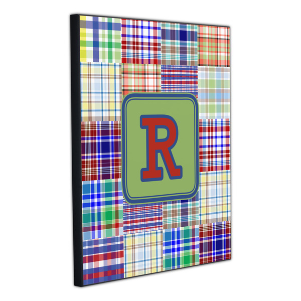Blue Madras Plaid Print 20x24 Wood Print - Angle View