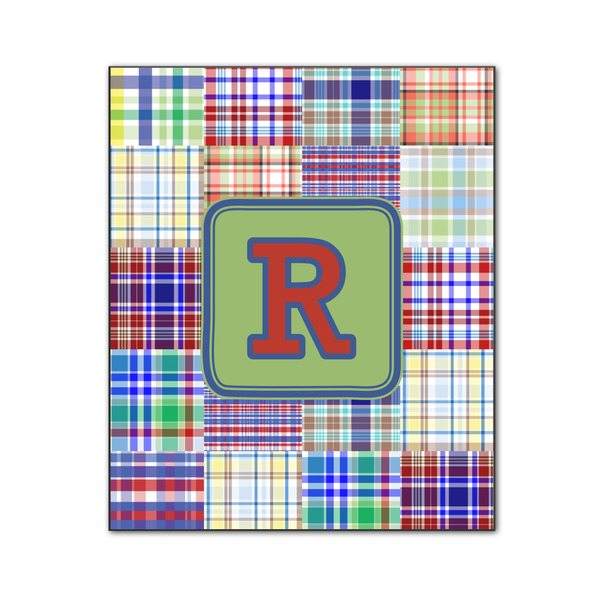 Blue Madras Plaid Print 20x24 Wood Print - Front View